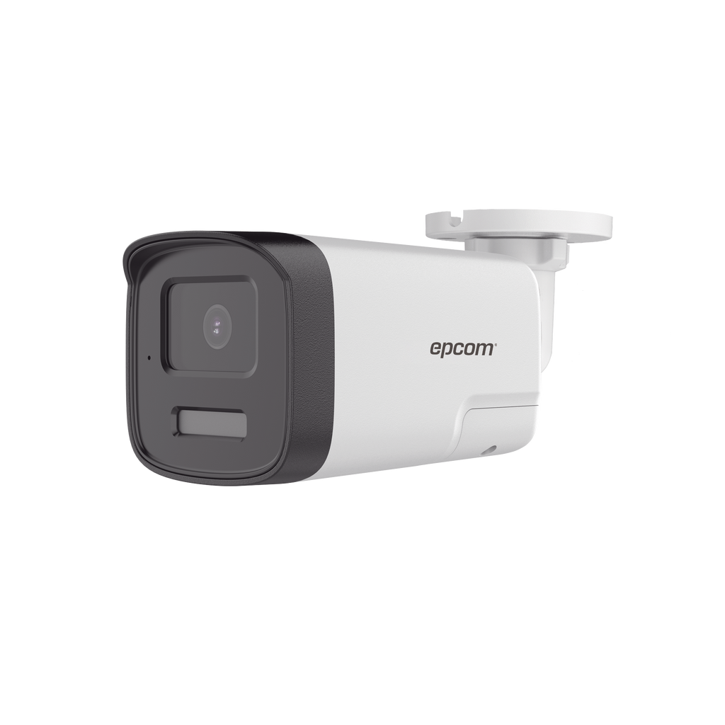 [Audio Bidireccional + Dual Light + ColorVu] Bala TURBOHD 4K (8 Megapixel) / Lente 2.8 mm / 40 mts IR EXIR + 40 mts Luz Blanca / Micrófono y Bocina Integrado / Exterior IP67 / Metal / dWDR