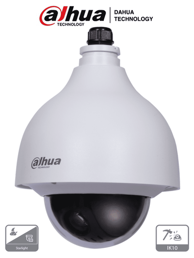 Cámara PTZ Antivandalica de 2 Megapixeles/ 15x de Zoom Optico/ Starlight/ WDR Real de 120 dB/ 3D DNR/ IK10/IP67/ 1 Entrada de Audio/ 2&1 E&S de Alarmas