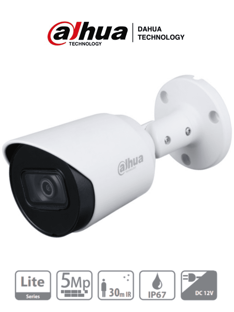DAHUA HAC-HFW1500T-28 - Camara Bullet de 5 Megapixeles/ Lente de 2.8 mm/ 111 Grados de Apertura/ Metalica/ IR de 30 Metros/