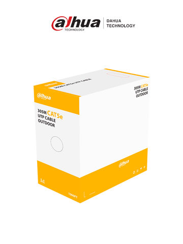 DAHUA PFM920-5EU - Bobina de Cable UTP para Exterior Cat 5e/ 100% Cobre/ 305 Metros/ Color Negro/ Cubierta Exterior MDPE/ Cumple con Estandares ANSI/TIA 568-C.2/ Retardante de Llama/ RoHS/