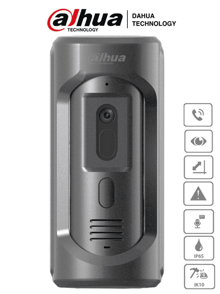 DAHUA VTO2101E-P-S2 - Frente de Calle para Videoportero IP/ Antivandalico IK10/ Funcion Independiente/ Metalico/ IP65/ Camara de 2 Megapixeles/ Soporta Mensajes de Video y Audio/ PoE 802.3 af/ Apertura de Puerta/ #VDP