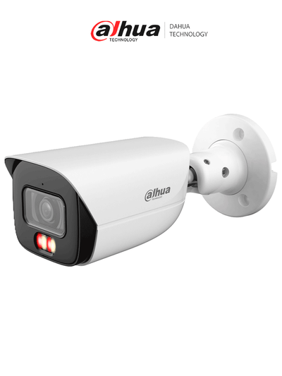 DAHUA DH-IPC-HFW3449E-S-IL - Camara IP Bullet de 4 Megapixeles con Iluminador dual/ WizSense/ Lente de 2.8mm/ 107 Grados de Apertura/ Microfono Integrado/ IR de 50 Metros/ SMD 4.0/ AcuPick/ AI SSA/ WDR Real/ IP67/ Ranura para MicroSD/ PoE
