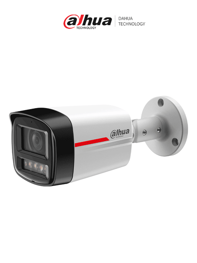 DAHUA DH-IPC-HFW2249TLP-S-LED-0280B-PRO- Cámara IP Bullet de 2MP/WizColor/ WizSense/SMD Plus/ Protección Perimetral/ Detección de movimiento inteligente/ Lente 2.8mm/ Luz Cálida 50m/ Micrófono/ Ranura para Micro SD/ IP67