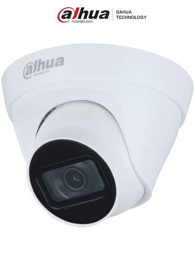 DAHUA DH-IPC-HDW1230T1P-A-0280B-S6 - Cámara IP Domo 2MP con lente de 2.8 mm y ángulo de visión de 102 grados, micrófono integrado, IR de 30m, IP67, PoE, DWDR