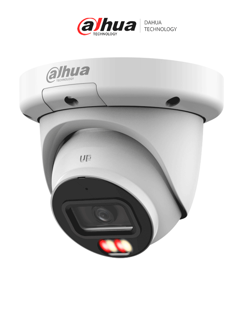 DAHUA DH-IPC-HDW3449QM-S-IL - Cámara IP Domo de 4 Megapíxeles con Iluminador dual/ WizSense/ Lente de 2.8mm/ 102 Grados de Apertura/ Microfono Integrado/ IR de 50 Metros/ SMD 4.0/ AI SSA/ H.265+/ Ranura para MicroSD