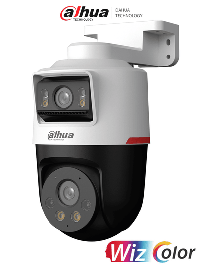 DAHUA DH-IPC-PTS2249B-E2-S-PV-PRO Cámara IP PT dual de 2MP+2MP Lente 3.6/WizColor/SMD Plus/Protección perimetral/Hasta 30m/Iluminador dual inteligente/Audio bidireccional/Disuasión activa d luz y sonido/Ranura microSD/PoE IP66