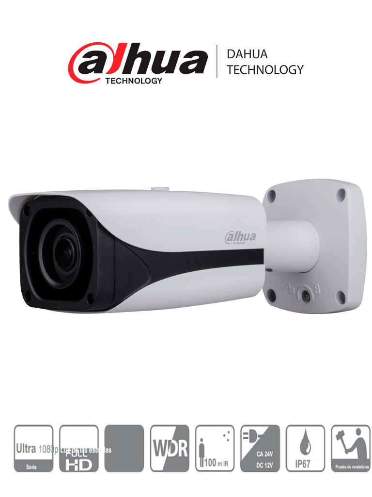 DAHUA DH-HAC-HFW3231EN-ZT-2712- Camara bullet STARLIGHT HDCVI 1080p / 0.005 Lux a color / WDR Real 120 dB / Lente motorizado / 100M Smart ir / Voltaje dual 12 VDC/24 VAC/