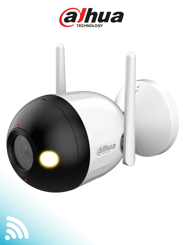 DAHUA F4CN-PV - Cámara IP Bullet WiFi de 4 Megapíxeles / Full Color + Iluminación Dual Inteligente / Disuasión Activa/ Lente 2.8mm / Audio 2 Vías/ Micrófono y Altavoz Integrados/ 30 Metros de Iluminación/ IA/ IP67