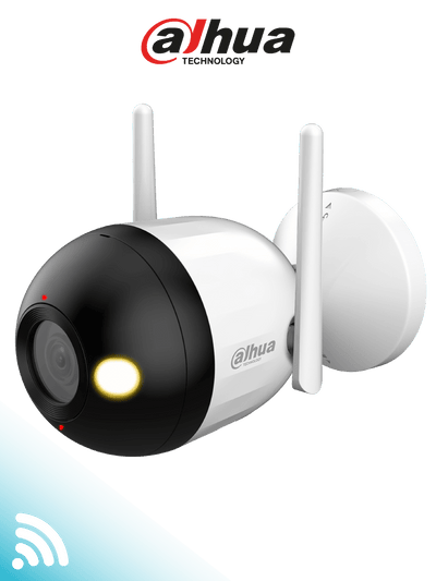 DAHUA F4CN-PV - Cámara IP Bullet WiFi de 4 Megapíxeles / Full Color + Iluminación Dual Inteligente / Disuasión Activa/ Lente 2.8mm / Audio 2 Vías/ Micrófono y Altavoz Integrados/ 30 Metros de Iluminación/ IA/ IP67