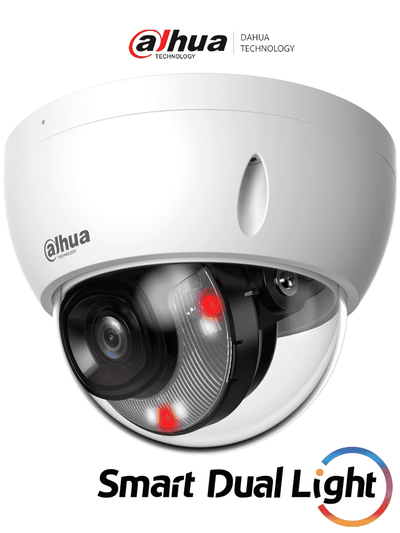 DAHUA IPC-HDBW2449E-S-IL- Camara IP Domo Antivandalica de 4 MP/ WizSense/ Iluminadores Duales Inteligentes/ Lente de 2.8mm/ 101 Grados de Apertura/ 30 Metros de Luz IR y Luz Visible/ WDR Real/ SMD Plus/ Ranura para Micro SD/ PoE/ IP67