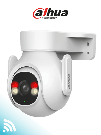 DAHUA DH-P3B-PV- Cámara IP PT WiFi de 3 Megapíxeles con audio bidireccional (micrófono y altavoz), sirena de 110 dB, WiFi 6, detección de personas y vehículos, IP65 y ranura MicroSD.