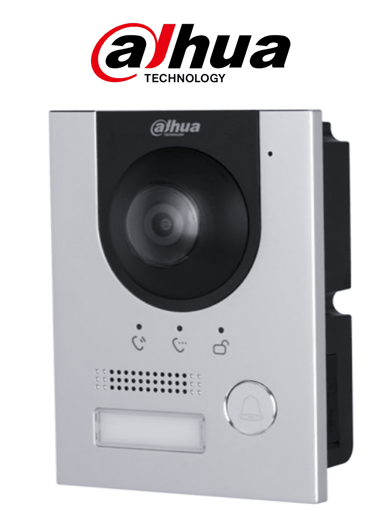 Dahua DHI-VTO2201F-P-S2 Frente de calle IP 2MP/ IK 07/ IP 65/ Control de Cerradura/ Aluminio/ Compatible con App DMSS/ Apertura remota/ Alimentación a 12V