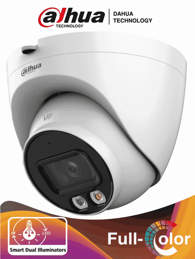 DAHUA IPC-HDW2449T-S-IL - Camara Domo IP de 4 Megapixeles/ Con Iluminador Dual Inteligente+Full Color/ WizSense/ Lente de 2.8mm/ 95 Grados/ Microfono Integrado/30 Mts de IR y Luz Visible/Metálica/Ranura MicroSD/WDR de 120 dB/SMD Plus/PoE