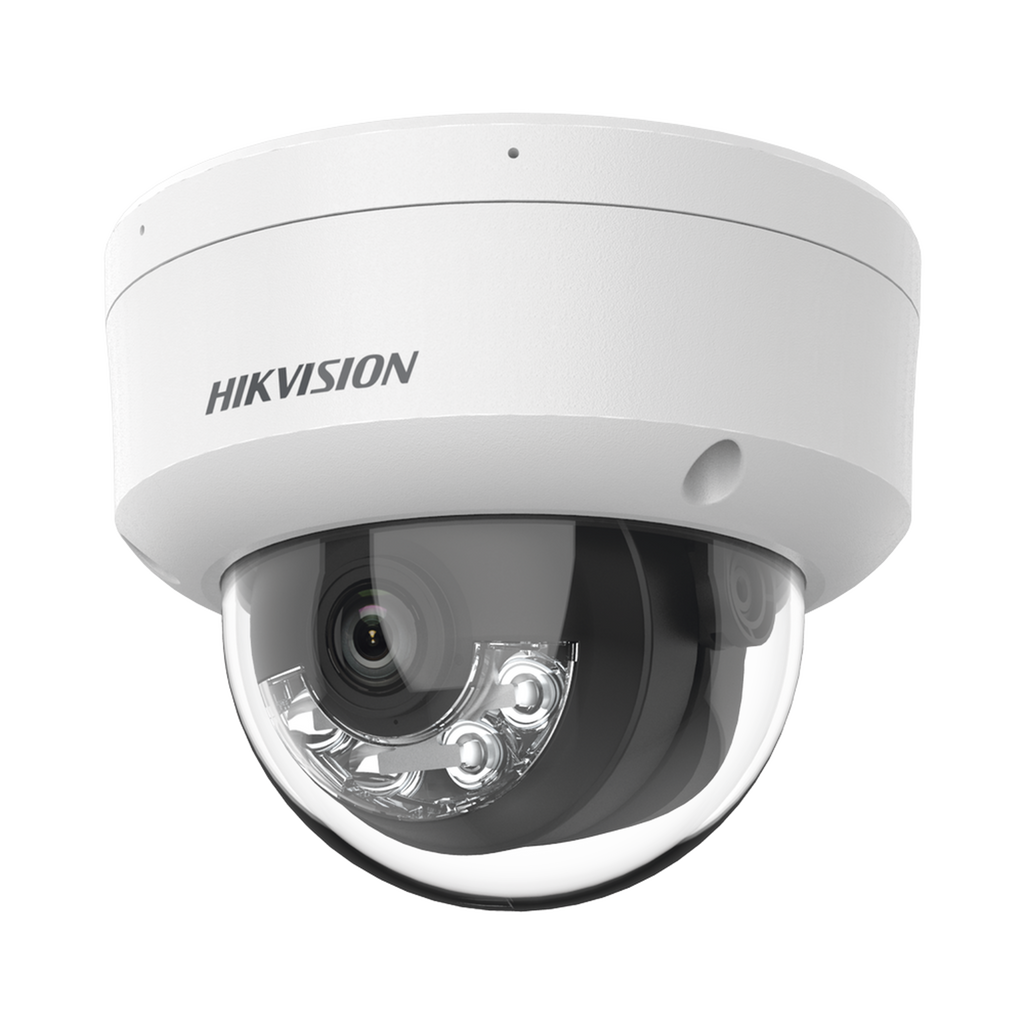 [Dual Light] Domo IP 8 Megapixel (4K) / Lente 2.8 mm / 30 mts IR + 30 mts Luz Blanca / Micrófono Integrado / Antivandálico IK08 / ACUSENSE Lite / Exterior IP67 / H.265 / PoE / Micro SD