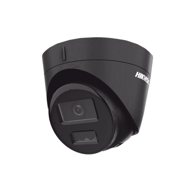 [Dual Light] Turret IP 4 Megapixel / Color Negro / Lente 2.8 mm / 30 mts IR + 30 mts Luz Blanca / Micrófono Integrado / ACUSENSE Lite / Exterior IP67 / H.265 / PoE / ONVIF / Micro SD