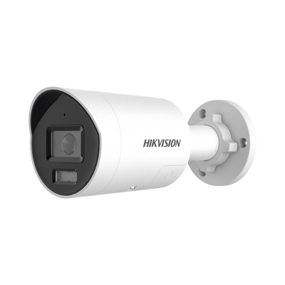 [Dual Light + ColorVu 3.0 + HikAI] Bala IP 8 Megapixel / Lente 2.8 mm / 40 mts IR + Luz Blanca / 2 Microfonos Integrados / Exterior IP67 / Estrobo Azul y Rojo / WDR 130 dB / ACUSENSE 3.0 / Metal / NEMA 4X / ACUSEARCH