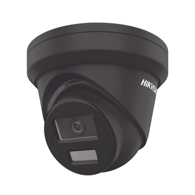 [Dual Light + 2 Micrófonos de Doble Matriz] Turret IP 4 Megapixel / Color Negro / Lente 2.8 mm / 30 mts Luz Blanca + 30 mts IR / ACUSENSE / Exterior IP67 / WDR 120 dB / PoE / ONVIF / Micro SD / Metal / ACUSEARCH
