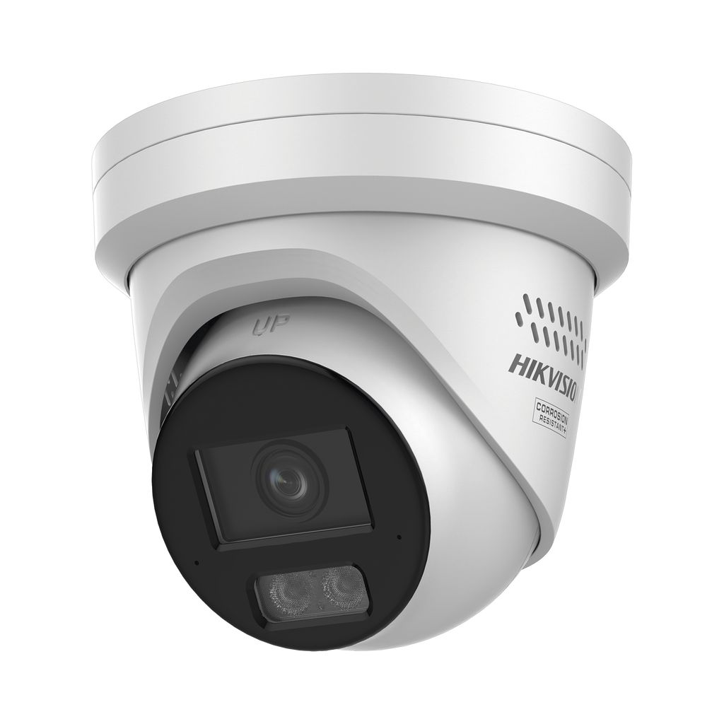 [Dual Light + ColorVu 3.0 + HikAI] Turret IP 6 Megapixel / Lente 2.8 mm / 30 mts IR + Luz Blanca / 2 Microfonos Integrados / Exterior IP67 / Estrobo Azul y Rojo / WDR 130 dB / ACUSENSE 3.0 / Metal / NEMA 4X / ACUSEARCH