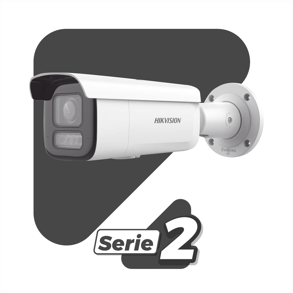 [Dual Light + 2 Micrófonos Integrados] Bala IP 2 Megapixel / Lente Mot. 2.8 a 12 mm / 60 mts Luz Blanca + 60 mts IR / ACUSENSE / Exterior IP67 / IK10 / WDR 120 dB / PoE+ / Alarmas I/O / Micro SD / Metal / IK10 / ACUSEARCH