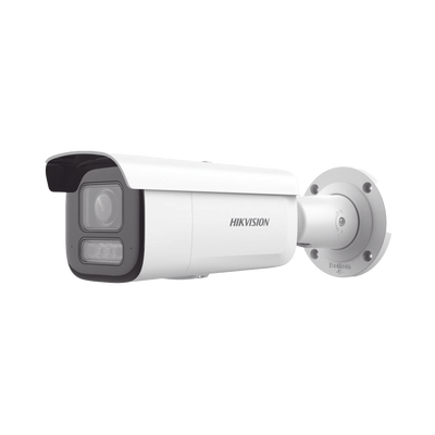 [Dual Light + 2 Micrófonos Integrados] Bala IP 6 Megapixel / Lente Mot. 2.8 a 12 mm / 60 mts Luz Blanca + 60 mts IR / Exterior IP67 / IK10 / WDR 120 dB / PoE+ / ACUSENSE / Alarmas I/O / Micro SD / ONVIF / Metal / ACUSEARCH