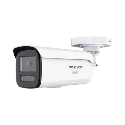 [Dual Light + ColorVu 3.0 + HikAI] Bala IP 6 Megapixel / Lente 4 mm / 60 mts IR + Luz Blanca / Exterior IP67 / Estrobo Azul y Rojo / WDR 130 dB / ACUSENSE 3.0 / Metal / NEMA 4X / ACUSEARCH