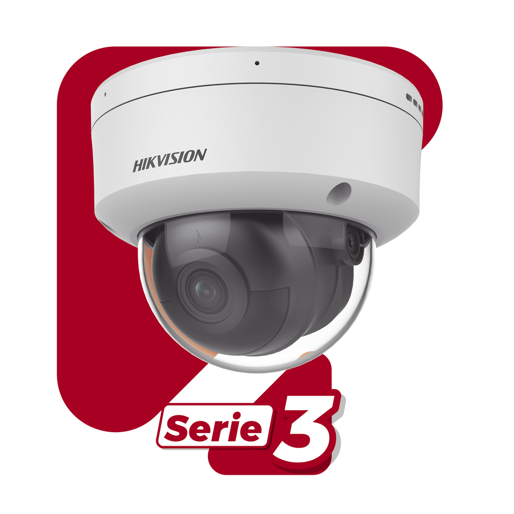 Domo IP 6 Megapixel / Lente 2.8 mm / 40 mts IR / Exterior IP67 / IK10 / Microfono Integrado / DARKFIGHTER / Audio y Alarma I/O / PoE / ONVIF / Micro SD / 4 Analíticos: AcuSense, Deteccion Facial, Conteo de Personas por Cruce y Zona