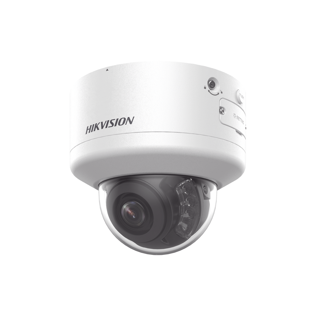 Domo IP 8 Megapixel (4K) / Lente Mot. 2.7 a 13.5 mm / 40 mts IR EXIR / Exterior IP66 / IK10 / DARKFIGHTER / Audio y Alarma I/O / PoE+ / ONVIF / Micro SD / 4 Analíticos: AcuSense, Deteccion Facial, Conteo de Personas por Cruce y Zona
