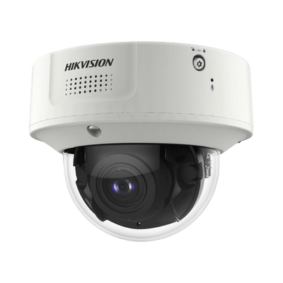 Domo IP 4 Megapixel / Lente Mot. 2.8 a 12 mm 2 / 40 mts IR EXIR / 2 Analiticos Simultaneos / DeepinView / 2 Micrófonos Integrados / IP67 / IK10 / H.265+ / WDR 150 dB / Captura Facial / Búsqueda por Atributos / Conteo de Personas