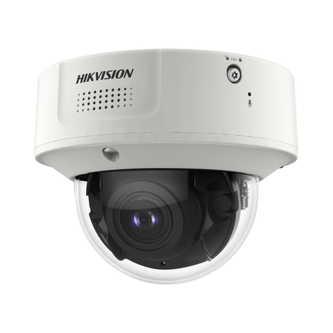 Domo IP 4 Megapixel / Lente Mot. 2.8 a 12 mm 2 / 40 mts IR EXIR / 2 Analiticos Simultaneos / DeepinView / 2 Micrófonos Integrados / IP67 / IK10 / H.265+ / WDR 150 dB / Captura Facial / Búsqueda por Atributos / Conteo de Personas