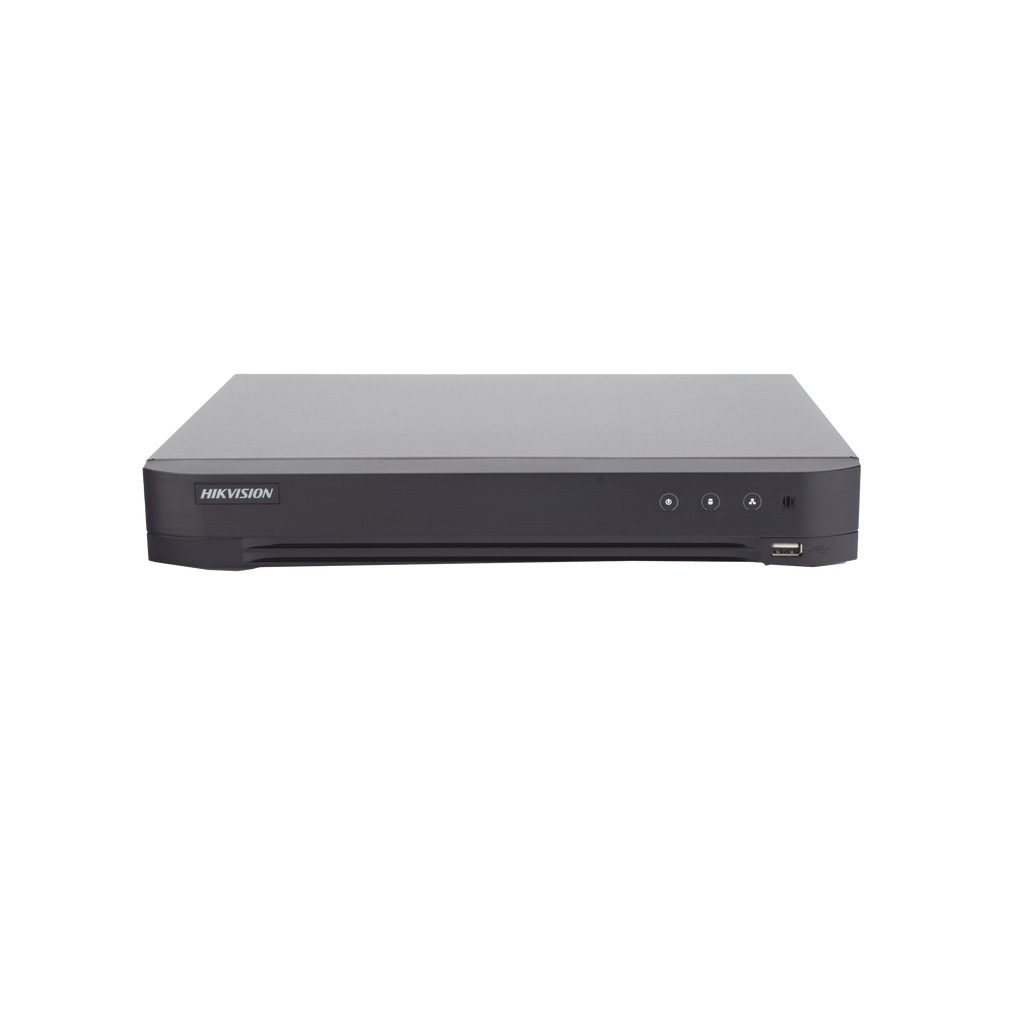DVR 4 Canales TURBOHD + 2 Canales IP / 5 Megapixel Lite - 3K Lite / Audio de Dos Vías por Coaxitron / Reconocimiento Facial / ACUSENSE (Evista falsas alarmas) / 1 Bahía de Disco Duro / Salida de Video en Full HD
