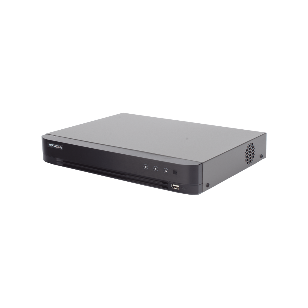 DVR 4 Canales TURBOHD + 4 Canales IP / 8 Megapixel (4K) / Audio por Coaxitron / ACUSENSE / Reconocimiento Facial / 1 Bahía de Disco Duro / Salida de Video en Full HD / H.265+ / Alarmas I/O