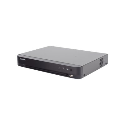DVR 4 Canales TURBOHD + 4 Canales IP / 8 Megapixel (4K) / Audio por Coaxitron / ACUSENSE / Reconocimiento Facial / 1 Bahía de Disco Duro / Salida de Video en Full HD / H.265+ / Alarmas I/O