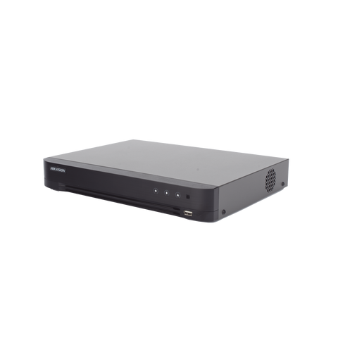 DVR 4 Canales TURBOHD + 4 Canales IP / 8 Megapixel (4K) / Audio de dos vías por Coaxitron / ACUSENSE / Reconocimiento Facial / 1 Bahía de Disco Duro / Salida de Video en Full HD / H.265+