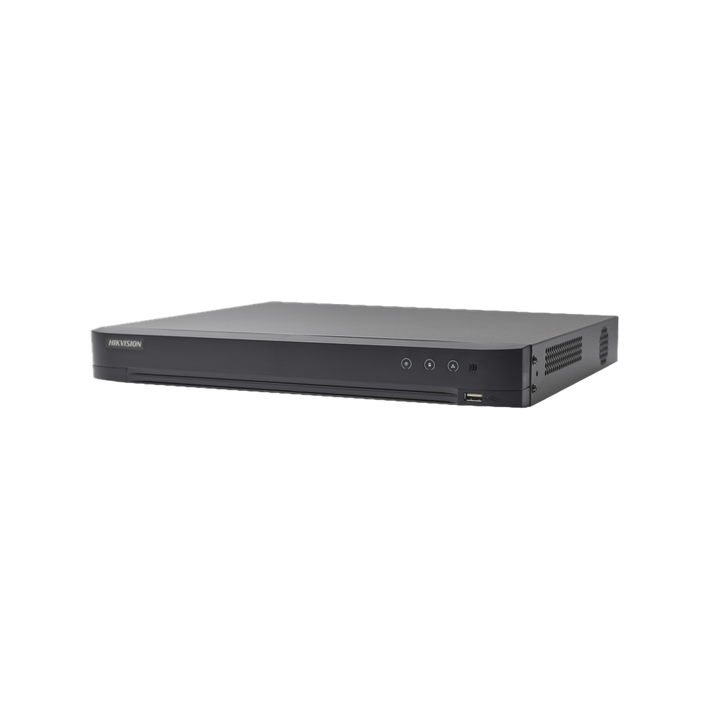 [Audio Bidireccional] DVR 32 Canales TurboHD + 8 Canales IP / 5 Megapixel Lite - 3K Lite / Acusense / Reconocimiento Facial / Audio por Coaxitron / 2 Bahías de Disco Duro / H.265+ / Salida de Video en Full HD