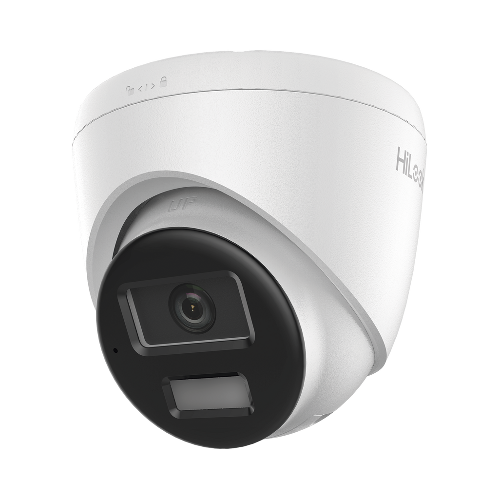 [Dual Light] Turret IP de 2 Megapixel / Lente 2.8 mm / Ángulo de visión 101° / 20 mts IR + 15 mts Luz Blanca / Micrófono Integrado / ACUSENSE Lite / Exterior IP67 / PoE / dWDR / H.265+ / ONVIF