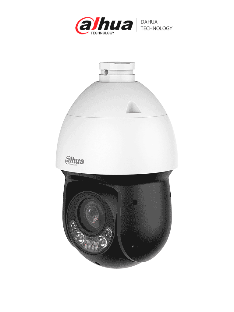 DAHUA DH-SD4D425MB-HNR- Cámara IP PTZ de 4MP/25x/ IR 100/ 50m luz cálida/ WizSense, detección facial/ Autotracking/ AcuPick/ Protección perimetral/ Iluminador dual Inteligente/SMD 4.0, WDR real, E/S de audio y alarmas/ ranura MicroSD/ IP67/PoE/
