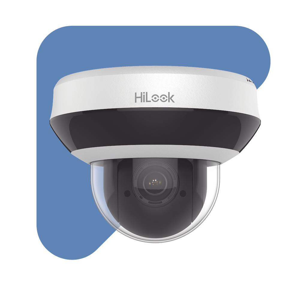 Mini Domo PTZ IP 4 Megapixel / 4X Zoom / H.265+ / 20 mts IR EXIR / WDR 120dB / PoE / IK10 / Exterior IP66 / Ultra Baja Iluminación / Micrófono Integrado / PoE