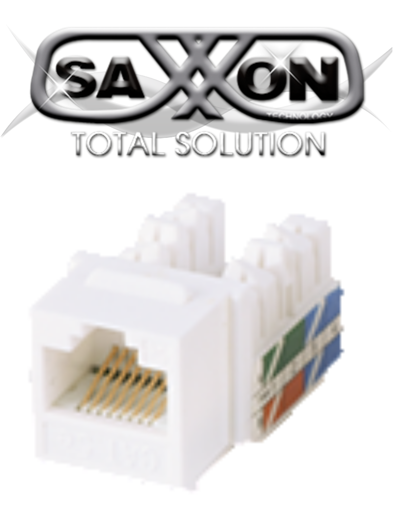 SAXXON M2656W - Modulo jack keystone RJ45 / 8 Hilos / CAT 6 / Compatible con calibres AWG 22-26 / Color blanco
