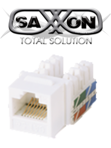 SAXXON M2656W - Modulo jack keystone RJ45 / 8 Hilos / CAT 6 / Compatible con calibres AWG 22-26 / Color blanco