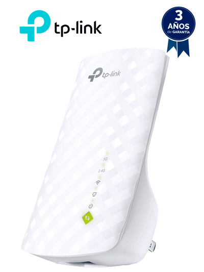 TP-LINK RE200 - Repetidor de WiFi doble banda AC750, soporta 802.11 b/g/n y 802.11ac, hasta 750 Mbps, con 1 puerto Ethernet (RJ45) 10/100 Mbps, 3 antenas internas para 2.4GHz y 5GHz. Tipo: Producto de Valor    Etapa: De Línea
