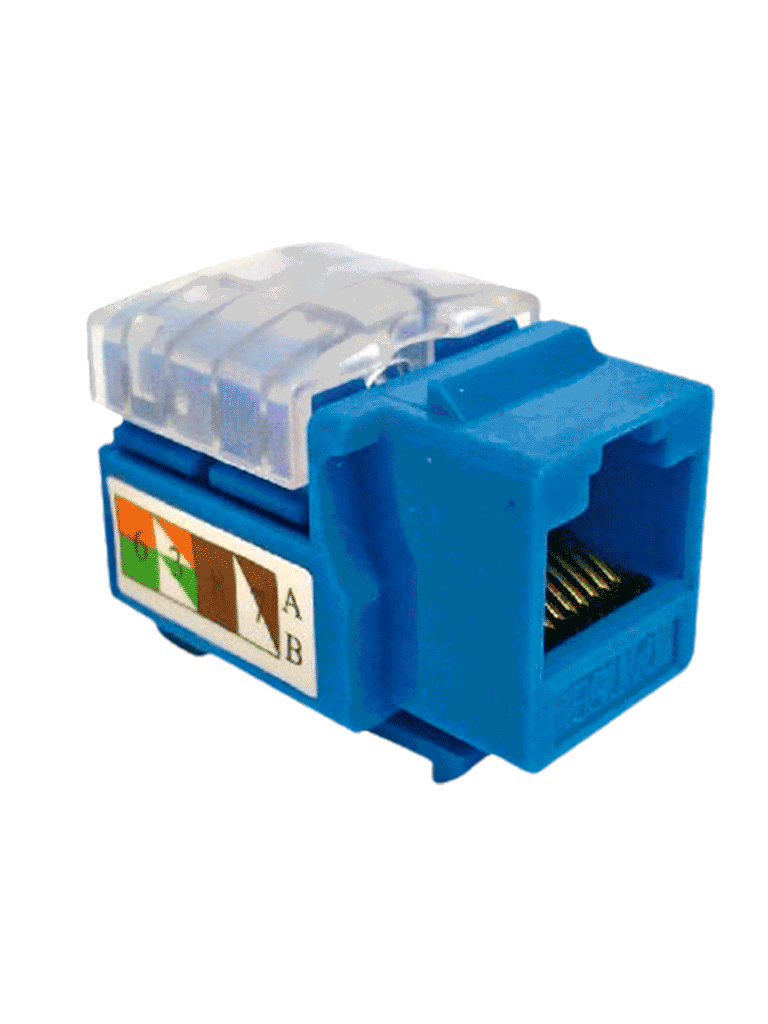 SAXXON M265C5B - Modulo jack keystone RJ45 / 8 Hilos / CAT 5E / Compatible con calibres AWG 22-26 / Color azul