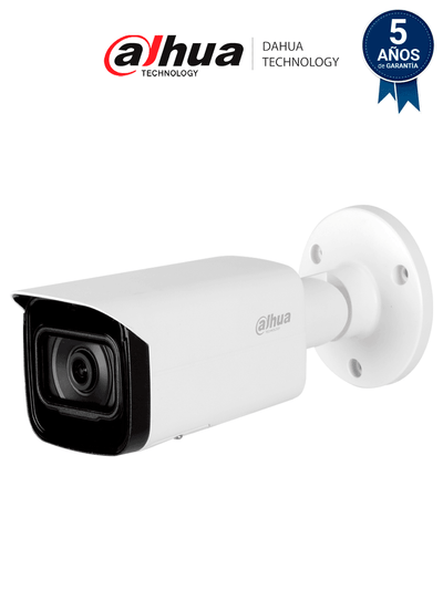 DAHUA DH-IPC-HFW5442T-SE - Cámara Bullet de 4MP con tecnología Acupick y WizMind, sin metadatos de video, IA SSA, detección facial, mapa de calor, conteo de personas, lente de 2.8mm, IR 80m, SMD 3.0, ranura micro SD, ePoE, IP67, IK10.