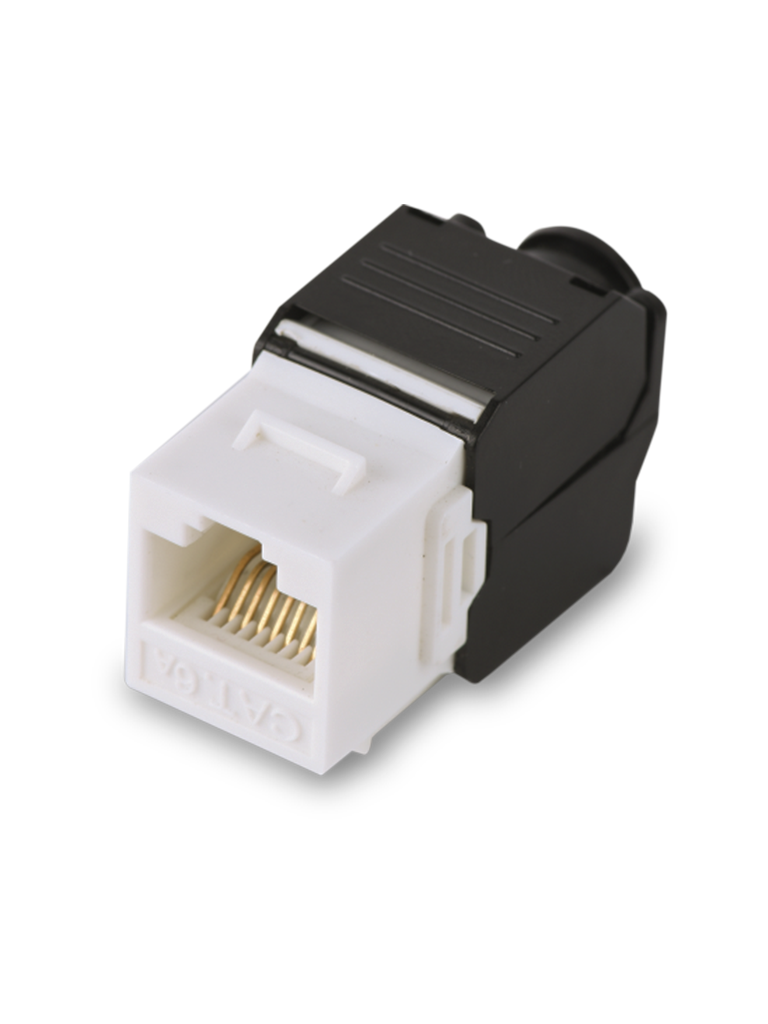 SAXXON M242C6 - Modulo jack keystone RJ45 / Armado sin herramienta / 8 Hilos / CAT 6 / Compatible con calibres AWG 22-26 / Color blanco