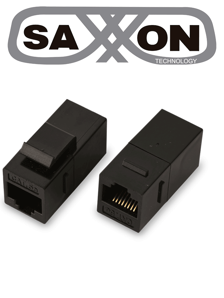 SAXXON M225 - Cople RJ45 / RJ45 Hembra a RJ45 hembra / CAT 5E / Color negro