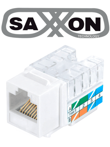 SAXXON M265C5W - Modulo jack keystone RJ45 / 8 Hilos / CAT 5E / Compatible con calibres AWG 22-26 / Color blanco