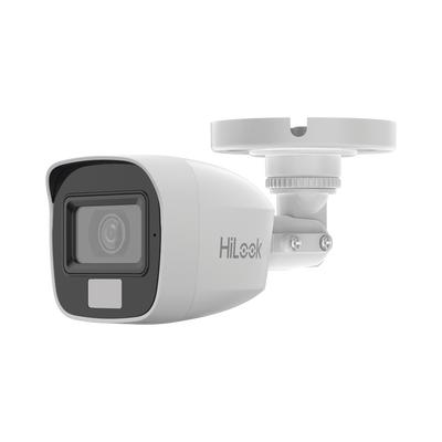 [Dual Light + ColorVu] Bala TURBOHD 3K megapixel / 20 mts IR + 20 mts luz blanca / Lente 2.8 (105° de Visión) / Exterior IP66 / Audio por Coaxitron / TVI-AHD-CVI-CVBS / Metal / Smart-Hybrid light