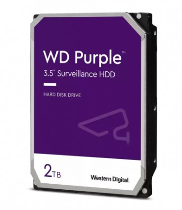 Disco duro de 2TB / Serie Purple para videovigilancia / Trabajo 24/7/ Interface: Sata 6 Gb/s/ Hasta 64 Cámaras/ Hasta 8 Bahías de Discos Duros.