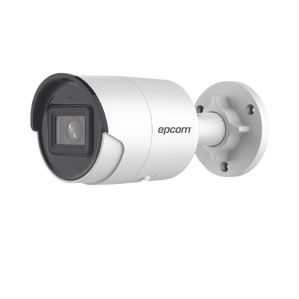 Bala IP 4 Megapixel / Lente 2.8 mm / 40 mts IR EXIR / IP67 / WDR 120 dB / PoE / Micrófono Integrado / ACUSENSE (Filtro de Falsas Alarmas) / Ultra Baja Iluminación